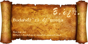 Budaházi Ágosta névjegykártya